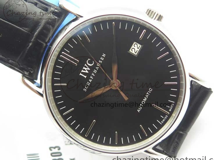 MIROTIME 0518 Portofino Automatic SS TWF 1:1 Best Edition Black Dial on Black Leather Strap A TravelReady 7199